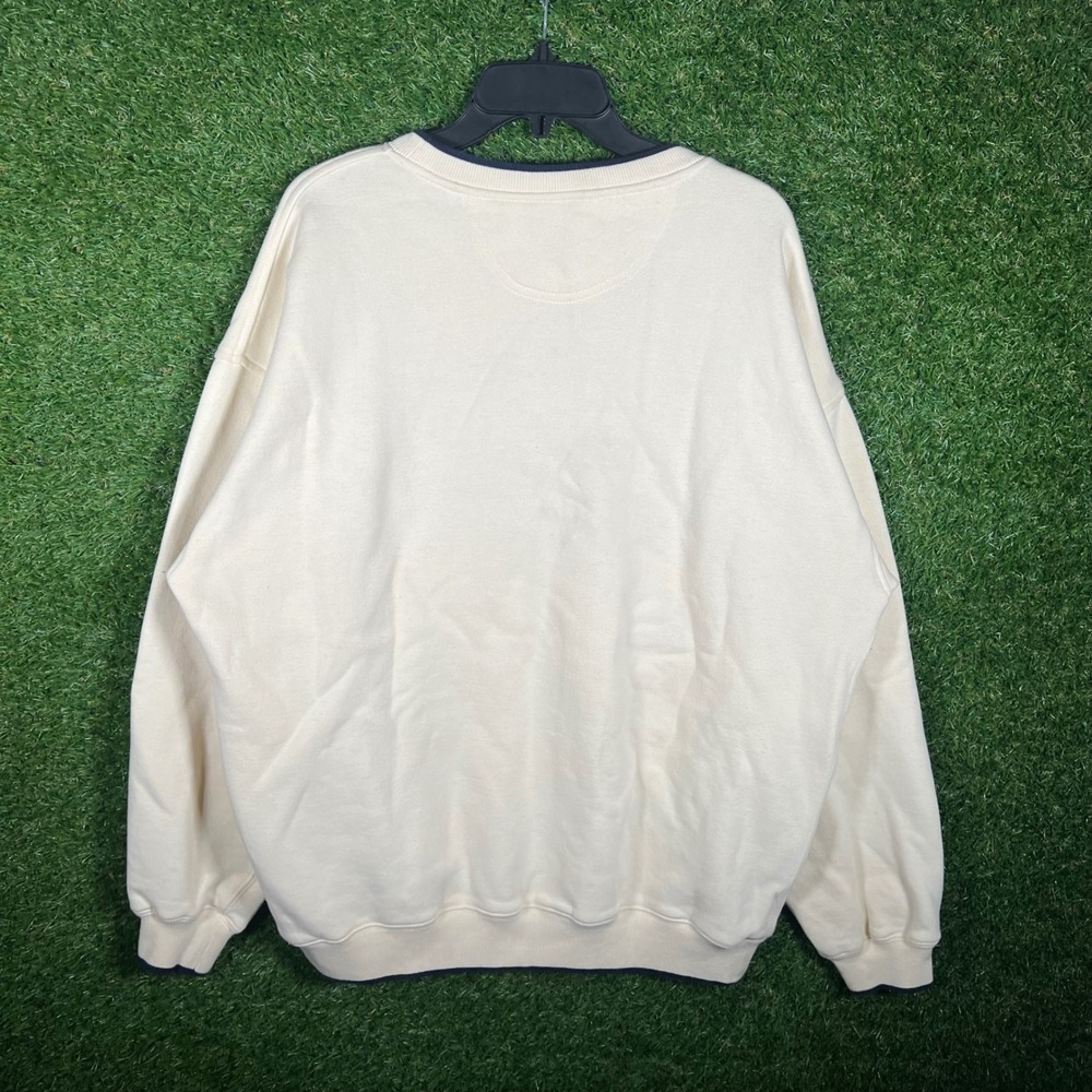 Vintage M&C Sport Golf Embroidered Sweatshirt Cream Navy XL 90s - Picture 5 of 6